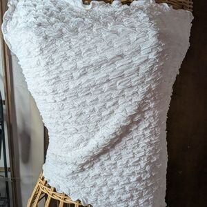H&M White Strapless Textured Tube Top